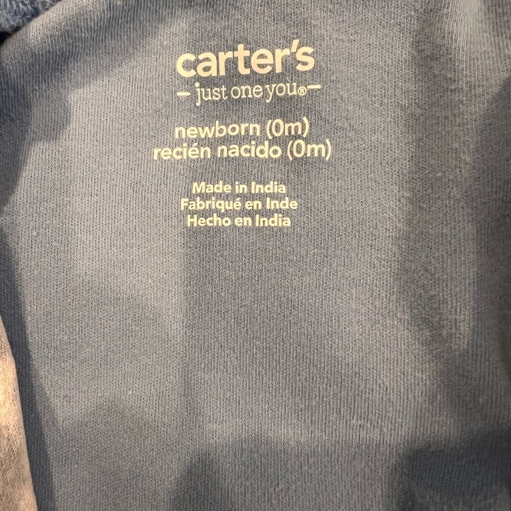 Carter's Blue Shark Footed Onesie size NB - Picture 5 of 7